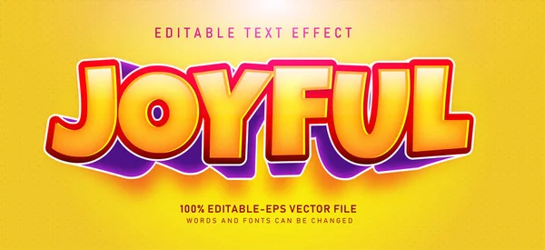 Efek Teks Vektor Joyful - Stok Vektor