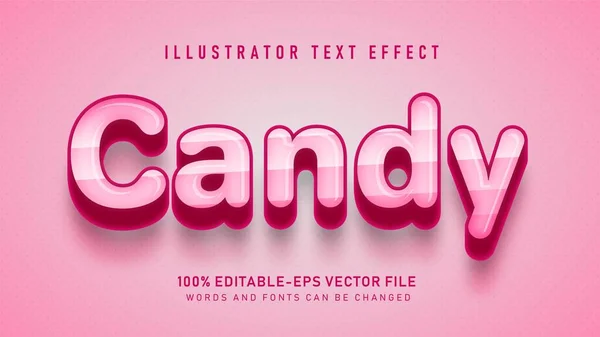 Efek Gaya Teks Pink Candy - Stok Vektor