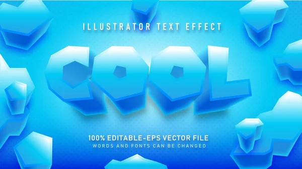 Blue Cool Text Style Effect — Stock Vector