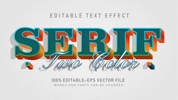 Efek Serif Duo Color Text - Stok Vektor