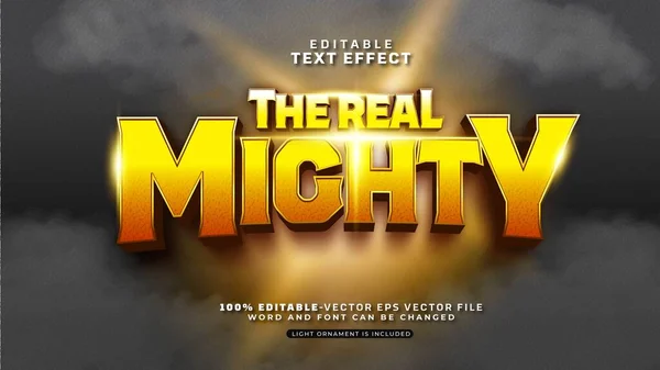 Dapat Disunting Real Mighty Text Effect - Stok Vektor