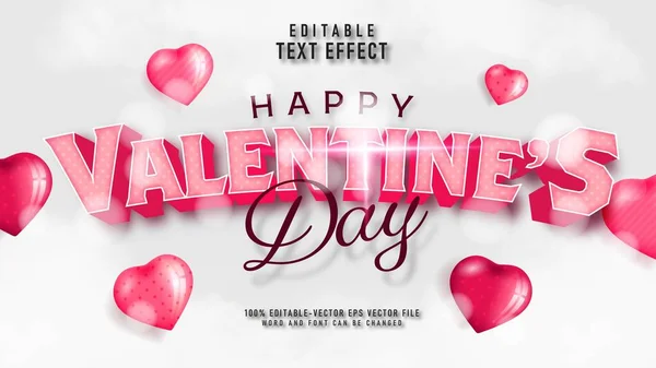 Valentine Day Text Effect — Stock Vector