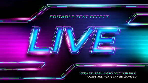 Efek Teks Live Neon - Stok Vektor