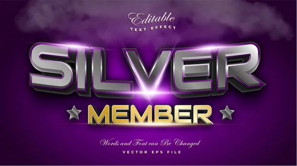 Silberner Mitgliedertext Effekt — Stockvektor