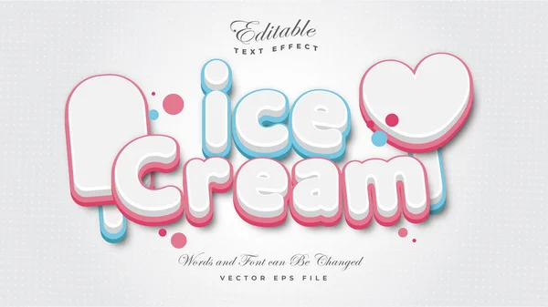 Текстовый Эффект Мороженого — стоковый вектор