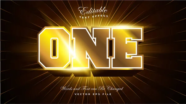 One Gold Text Effect — Stock Vector