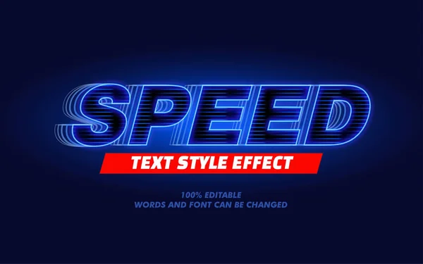 Effet Style Texte Gras Moderne Vitesse Lumière Bleue Pour Titre — Image vectorielle