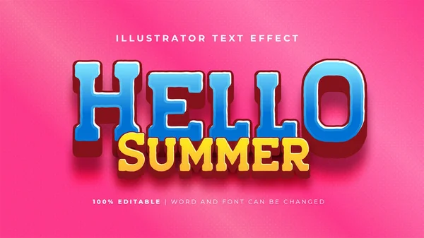 Hallo Sommer Text Effekt — Stockvektor