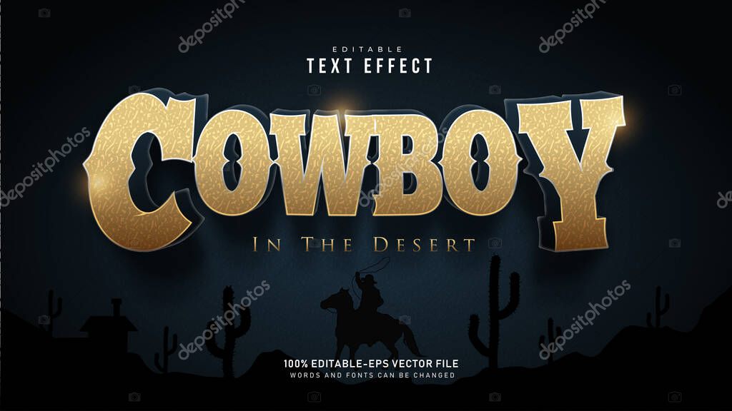 Cowboy Vector Text Effect