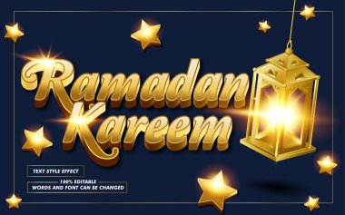 Altın Ramazan kareem Metin Efekti