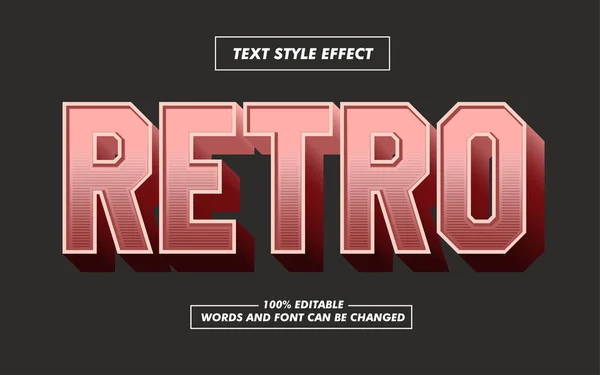 Rouge Retro Stripped Bold Effet Style Texte — Image vectorielle