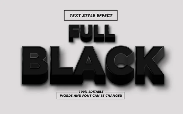 Efeito Estilo Texto Negrito Preto Completo — Vetor de Stock