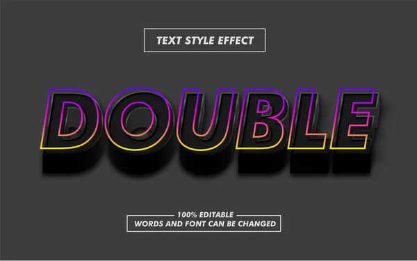 Effet Style Texte Gras Noir Double Dégradé — Image vectorielle