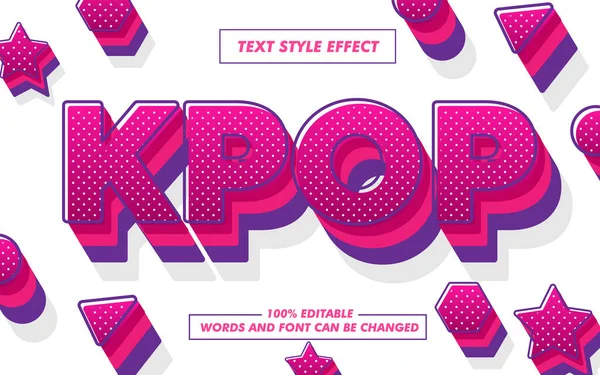 Efecto Estilo Texto Kpop — Vector de stock