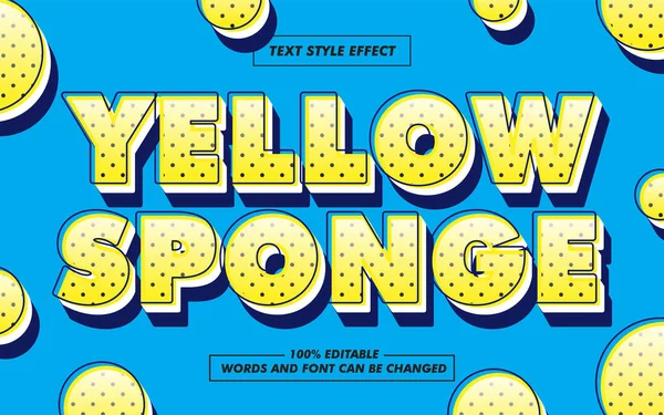 Yellow Sponge Text Style Effect — Stock Vector