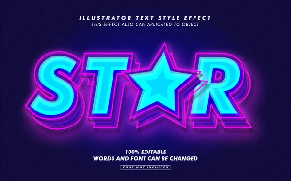 Blue Star Style Texte Effet Maquette — Image vectorielle