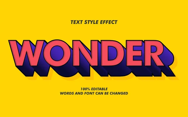 Wonder Bold Effet Style Texte Pour Affiche Film — Image vectorielle