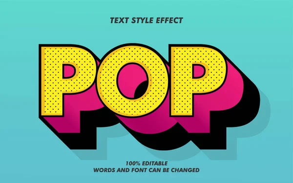 Retro Pop Negrita Efecto Estilo Texto — Archivo Imágenes Vectoriales