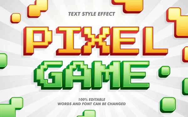 Pixel Jogo Efeito Estilo Texto Moderno — Vetor de Stock