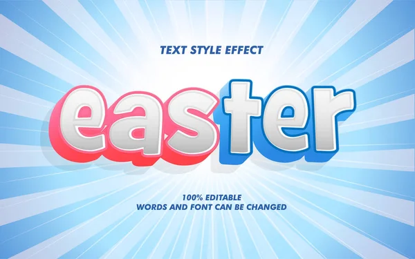 Happy Easter Bold Text Style Effect — Stock Vector