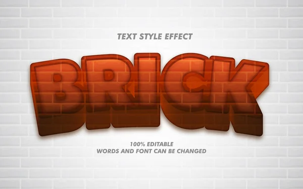 Brick Element Bold Effet Style Texte — Image vectorielle