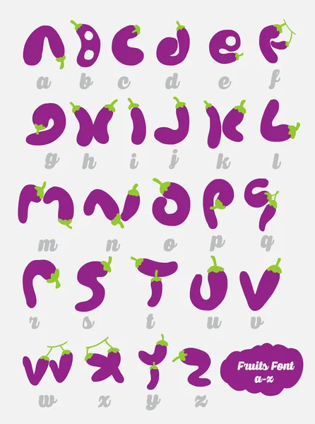 Alphabet aubergine — Image vectorielle