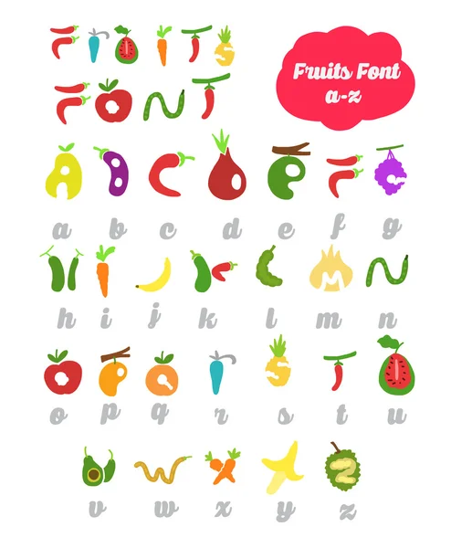 Alfabeto de fruta — Vetor de Stock