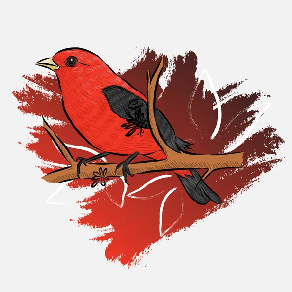 Red Bird — Stock Vector