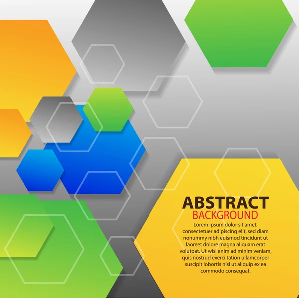 Latar belakang geometris dengan heksagon - Stok Vektor