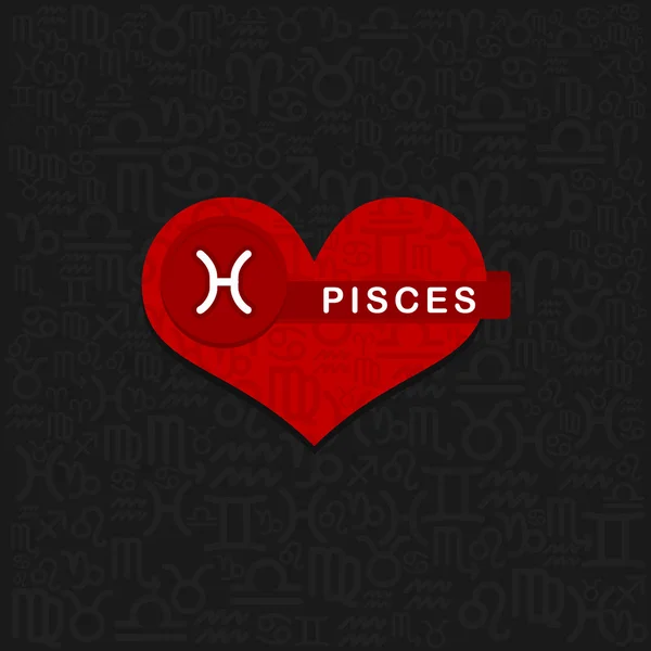 Pisces Zodiac Symbol — Stockový vektor