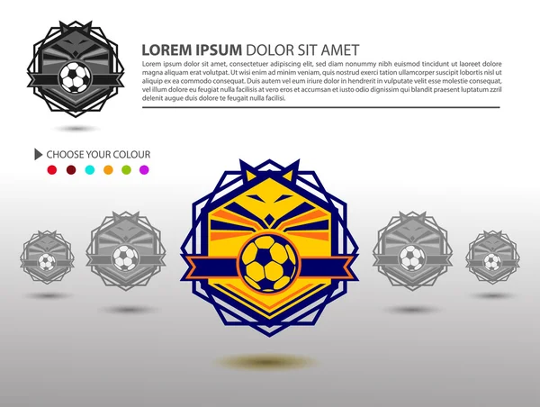 Conjunto de insignias de fútbol — Vector de stock