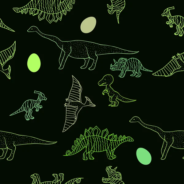 无缝 dinosaurus 模式 — 图库矢量图片