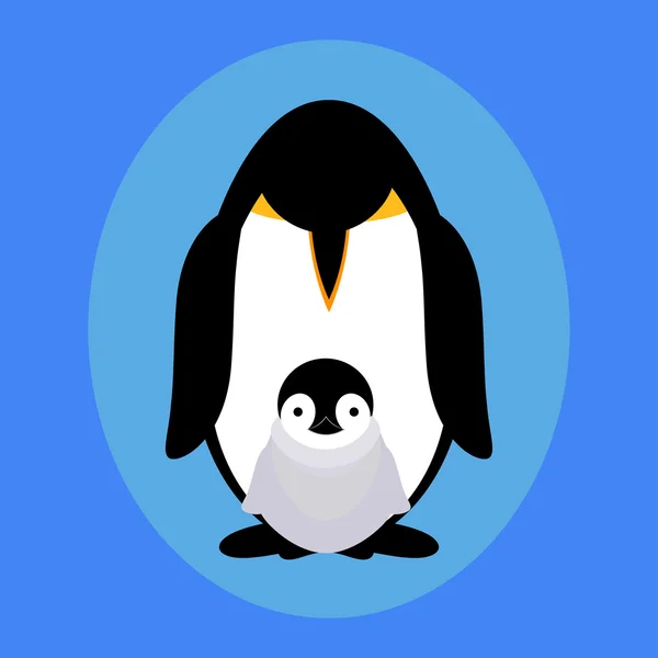 Apartamento pingüino familia — Archivo Imágenes Vectoriales