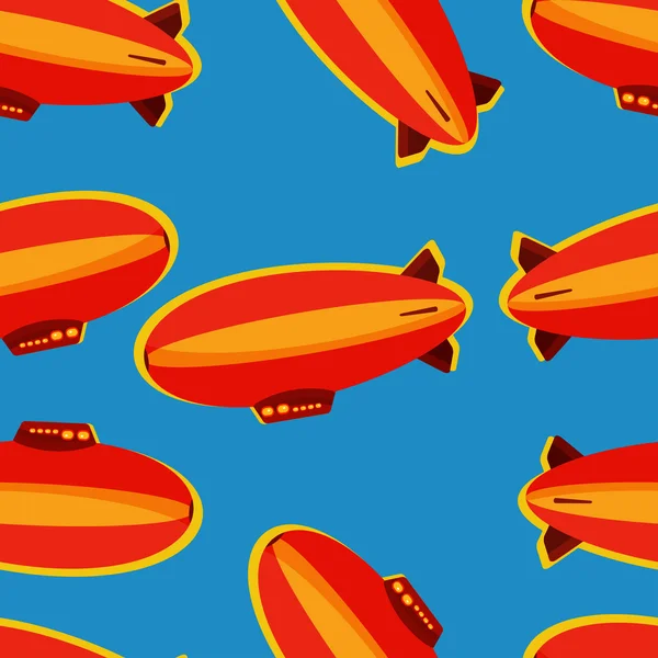 Red and orange zeppelin seamless pattern — Stock Vector