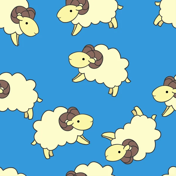 Lindo patrón sin costura oveja — Vector de stock