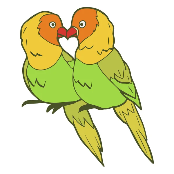 Illustration of lovebirds couple — Stock Vector