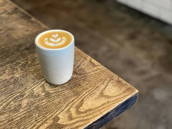 Cup Coffee Wooden Table — Stock Photo, Image