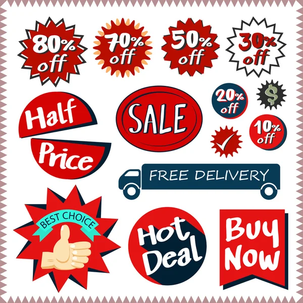Sale tags banners vector set design concept — Stock Vector