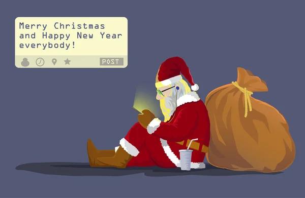 Weihnachtsmann-Chat — Stockvektor