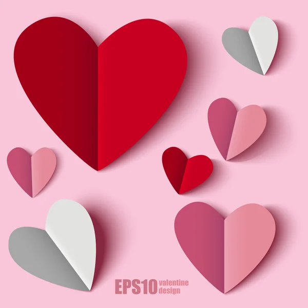 Valentine paper heart — Stock Vector