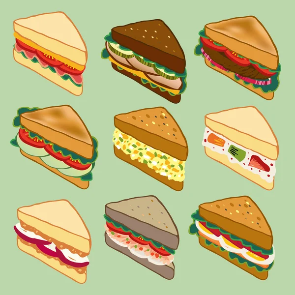 Sandwich odmiany parade — Wektor stockowy