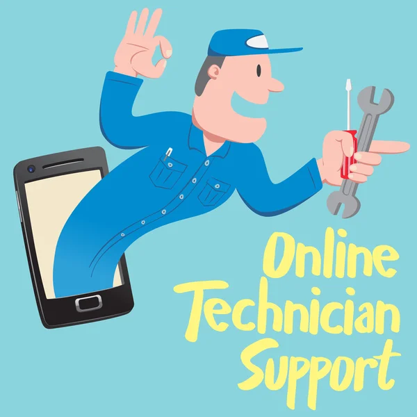 Online Technician support — Stock Vector