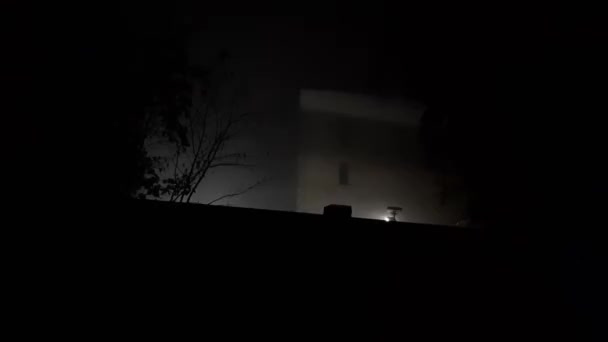Mørk Fabrik Ved Midnat – Stock-video