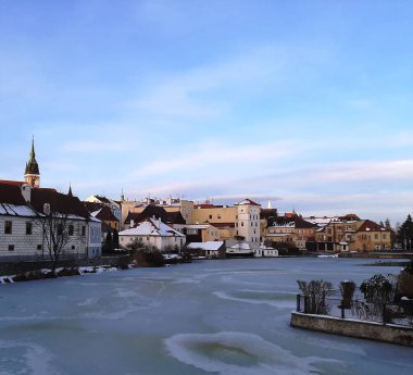 Kışın Jindrichuv Hradec, Çek Cumhuriyeti.