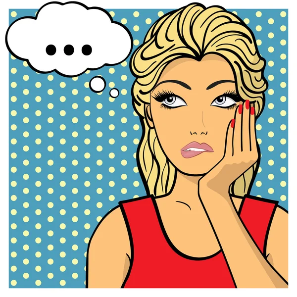 Muse, genç kadın, Bayan hayalcilik gösterir. Çizgi stili