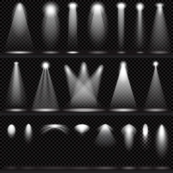 Conjunto de iluminações de cena, efeitos transparentes . —  Vetores de Stock