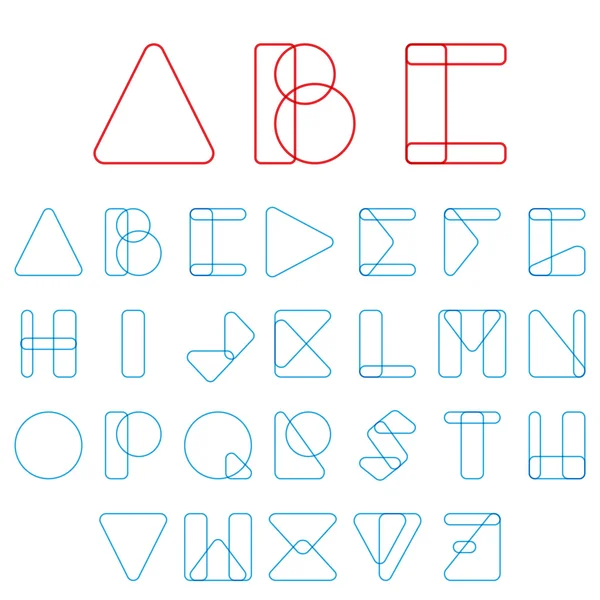 Font, ABC en estilo geométrico. Vector — Archivo Imágenes Vectoriales