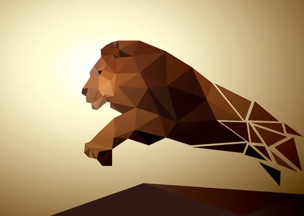 Lion månghörnigt geometriska, mönster design Stockvektor