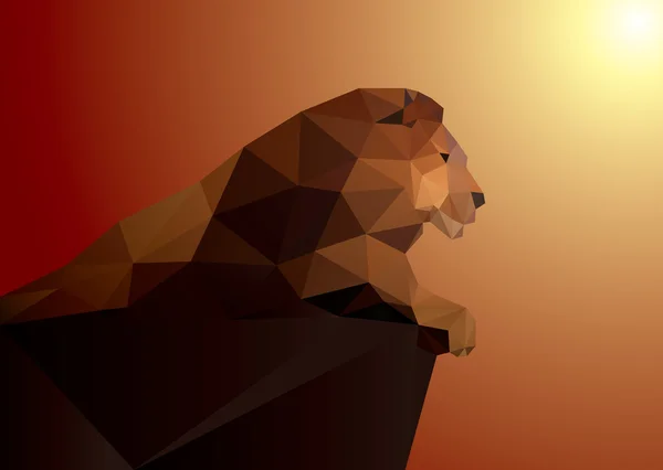 Lion månghörnigt geometriska, mönster design Royaltyfria illustrationer