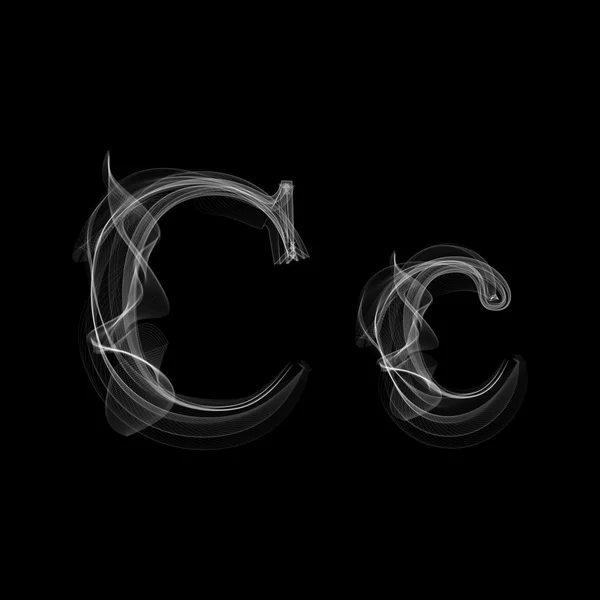 Yazı tipi duman. C harfi — Stok Vektör